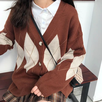 2 spalvų 2019 m. pavasarį ir rudenį v kaklo spalvų kratinys v-kaklo džemperis moterų susagstomi megztiniai megzti moteriški (X981)