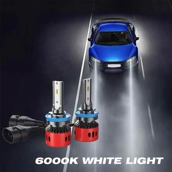 2 VNT automobilių žibintai mini lemputė H7 LED lemputė H1 H4 H7, H11 žibintų rinkinį, 9005 HB3 9006 HB4 automobilio 12V LED lempos 800W 24000LM FZH
