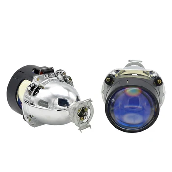 2 vnt VER 7.1 Mėlyna Danga Plėvelės Mini Bi Xenon Projektoriaus Objektyvas H4, H7 Automobilių Motociklo priekinis žibintas HeadlampAssembly Rinkinys Keisti