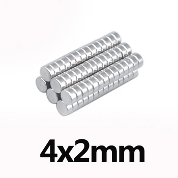 200pcs 4x2 mm Nuolatinis Mažas Apvalus Magnetas, 4x2mm Neodimio Magnetas Dia 4*2mm Mini Stiprus Magnetinis Magnetai