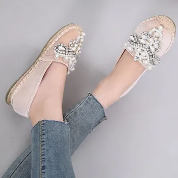 2018 m. Pavasarį naujas mados karšto pardavimo moterų laisvalaikio bateliai spalvingas diamond zawalcowany plokšti batai, kalnų krištolas Blizga mokasīni ratai batai