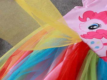 2018 nauja mergina suknelė mergina ponis suknelė animacinių filmų princesė kostiumu mergina šalis suknelė vasaros stiliaus 4-8yearschildren drabužiai