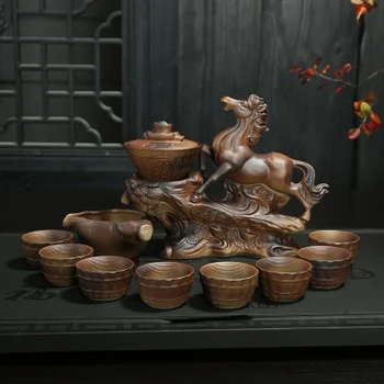 2018 naujas kietas stilius Dehua Originali kung fu arbatos rinkinys keramikos Pusiau automatinė spalvos jūros vandens arbatinukas teaset dragon virdulys 9~11pcs/set