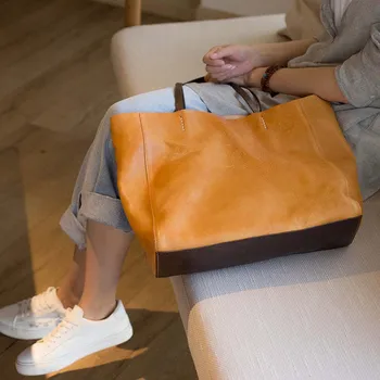 2018 naujas originalus rankų darbo odos didelės talpos vieną petį meno viršutinis sluoksnis odos rankinė krepšys