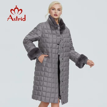 2019 Astrid žiemos striukė moterims, su kailio apykakle dizaino ilgas storas medvilnės drabužių mados tinklelis šiltas moterų parko FR-2040