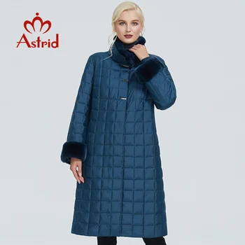 2019 Astrid žiemos striukė moterims, su kailio apykakle dizaino ilgas storas medvilnės drabužių mados tinklelis šiltas moterų parko FR-2040
