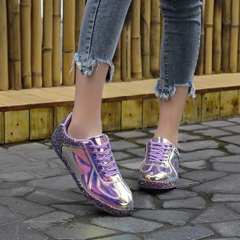 2019 Atsitiktinis Bling Bateliai, Sidabro Sneaker Moterų Kristalų Platforma Stambusis Sportbačiai Femme kalnų krištolas Zapato De Mujer moteriški batai