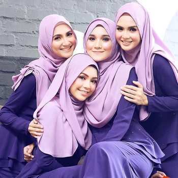 2019 Burbulas Šifono Musulmonų Skara Galvą Skara Minkštas Paprastas Wrap Islamo Turbaną pashmina foulard femme musulman Momentinių Parduotuvių Hijab