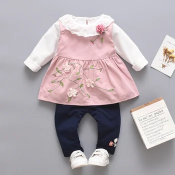2019 m. Pavasarį, rudenį vienerių metų gimtadienį naujagimiui mergina drabužių komplektus rinkinys, skirtas kūdikiams baby girl drabužiai 3cs nustatyti kūdikių audinio kostiumas