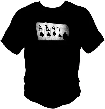 2019 M. Vasarą Karšto Pardavimo Vyrai T-Shirt Ak47 Marškinėliai Sovietų Ssrs Rusijos Pokerio Vertus Atspausdinti Medvilnė