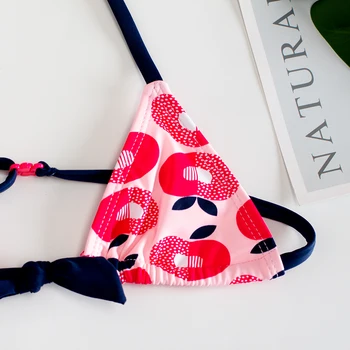 2019 Merginos Bikini maudymosi kostiumėlis Dviejų Vienetų Vaikų Mergaičių Vasaros Maudymosi Kostiumai Mielas Raudonas Obuolys Paplūdimio 4-14years 9011