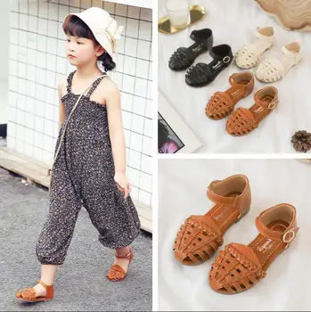 2019 vaikų drabužių mezgimas tuščiaviduriai basutės dydis 21-35 kūdikių bamblys mergina vasaros paplūdimio bateliai stiliaus mergina sandalai
