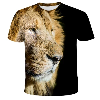 2020 asmeninį liūtas vyriški T-shirt 3D atspausdintas trumpas rankovėmis marškinėliai vyrų vasaros hip-hop ' o-apykaklės atsitiktinis marškinėliai viršų