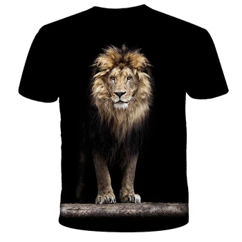 2020 asmeninį liūtas vyriški T-shirt 3D atspausdintas trumpas rankovėmis marškinėliai vyrų vasaros hip-hop ' o-apykaklės atsitiktinis marškinėliai viršų
