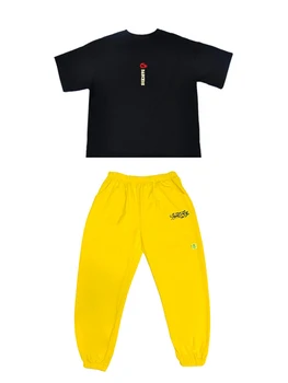 2020 m. Nauja Džiazo, Hip-Hop Sportinių Šokių Drabužiai Berniukams Laisvas Praktikos Drabužius T-Shirt Geltonos Kelnės Hiphop Kostiumas Mergaitėms, Vaikams DQS4397