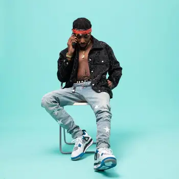 2020 m. Žiemos vyriški Džinsai, Slim-fit Cotton Žvaigždžių Siuvinėjimo High Street Kelnės Džinsinio audinio Kelnės Hip-Hop ' o Kelnes