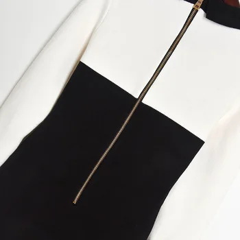 2020 M. Žiemą Storas Megztinis Sukneles Moterims Balta Juoda Spalva Juoda Atvartas Vieną Krūtinėmis Mezgimo Mini Suknelė Vintage Bodycon Suknelė
