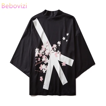 2020 metų Vasaros Gatvės Mados Kimono Megztinis Yukata Obi Harajuku Japonijos Moterų, Viršūnės ir Palaidinės Vyrų Azijos Drabužiai