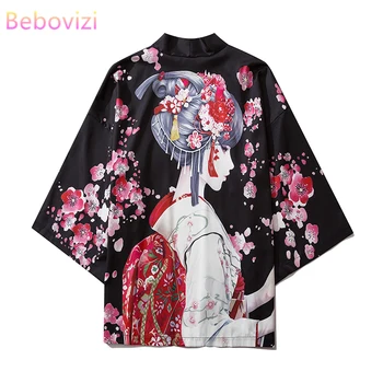 2020 metų Vasaros Gatvės Mados Kimono Megztinis Yukata Obi Harajuku Japonijos Moterų, Viršūnės ir Palaidinės Vyrų Azijos Drabužiai