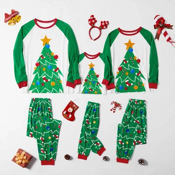 2020 Naujas Kalėdos Šeimos Atitikimo Komplektus Kalėdų Pižama Nustatyti Tėvų Vaikams Laisvalaikio Medis Spausdinti Kūdikio Mama, Šeima Atrodo Pijamas Rinkiniai