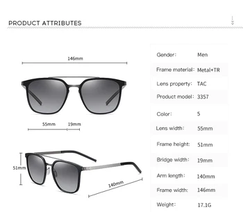 2020 naujas langas, poliarizuota akiniai nuo saulės metalo mados akiniai nuo saulės gatvių fotografavimo vyriški didelis langas vyrų akiniai nuo saulės