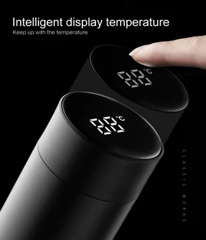 2020 Naujas Mados Smart Puodelis Temperatūros Ekranas Nerūdijančio Plieno Terminio Vandens Butelis Su LCD Jutiklinis Ekranas atsparus Vandeniui Dovana Taurė