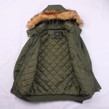 2020 Naujas N2B Stiliaus Skrydžio Jacket Mens Armijos Kailiniai su Gobtuvu Parko Karinis Bombonešis Kailis Žiemą Storas
