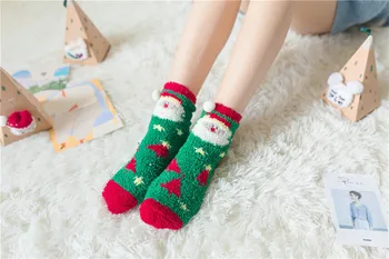 2020 naujas produktas korėjos mielas trimatę animaciją koralų vilnos kojinės vyresnio amžiaus briedžiai vidurio vamzdis grindų kojinių šiltų Kalėdų kojinės
