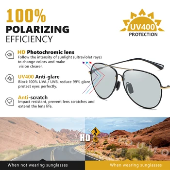 2020 Naujas Ultralight Atminties Metalo Akiniai nuo saulės Vyrams Poliarizuota Photochromic Aviacijos Vairavimo Saulės Akiniai Moterų zonnebril heren UV400