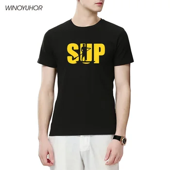 2020 Naujas Vasaros T Shirt Mens Atsistoti Irklavimo SUP T-Atsitiktinis marškinėliai trumpomis Rankovėmis Marškinėlius Medvilnės Kietas Sporto Drabužiai Vyrams