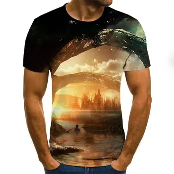 2020 Naujas Vyrų 3D marškinėliai Atsitiktinis Trumpas Rankovės O-Kaklo Mados Pobūdžio Atspausdinta marškinėliai Vyrams Tees