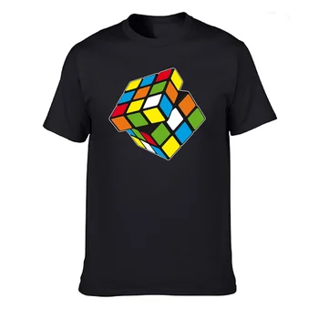 2020 Naujas Vyrų Aukštos Kokybės Rubiko Kubo Marškinėlius Atsitiktinis marškinėliai Vyrams Medvilnės, trumpomis Rankovėmis O-Kaklo Plius Dydis Kokybės Viršūnes Tees