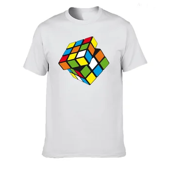 2020 Naujas Vyrų Aukštos Kokybės Rubiko Kubo Marškinėlius Atsitiktinis marškinėliai Vyrams Medvilnės, trumpomis Rankovėmis O-Kaklo Plius Dydis Kokybės Viršūnes Tees