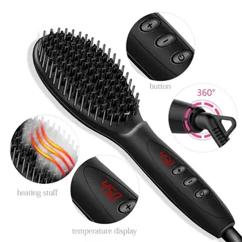 2020 naujausia Plaukų tiesinimo priemonė plaukų Šepetys šukos Greitai Lyginamoji Stiliaus plaukų formavimo įrankis, mažai šukos plaukų ištiesinimo priemonės Curle