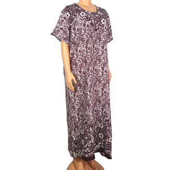 2020 Naują Atvykimo Afrikos Dashiki Gėlių Elegantiškas Medvilnės Maxi Suknelė Moterims Vasaros Šiuolaikinės Mama Ilga Suknelė Su Didelis Šalikas