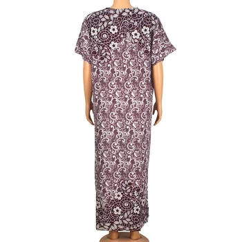2020 Naują Atvykimo Afrikos Dashiki Gėlių Elegantiškas Medvilnės Maxi Suknelė Moterims Vasaros Šiuolaikinės Mama Ilga Suknelė Su Didelis Šalikas