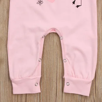 2020 Naują Rudenį Rudens 0-24M Bamblys Baby Girl 2vnt Nustatyti SOFIJOS Laišką Spausdinti Flamingo Širdies Long Sleeve Pink Romper+Lankelis Komplektai