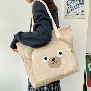 2020 Naujų korėjos Didelės talpos Cute girl Vieno peties maišas Japonų Animacinių filmų Velvetas Rankinėje Mados Moteris studentų Knygos krepšys