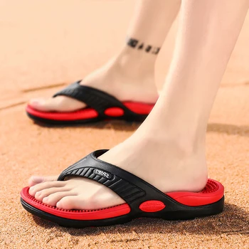 2020 Vyrų Šlepetės Bateliai Didelis Dydis Mados Masažas Vasaros Vandens Vyriškos Basutės Aukštos Kokybės Butas Paplūdimio Bateliai neslidžiais Mens Flip Flop