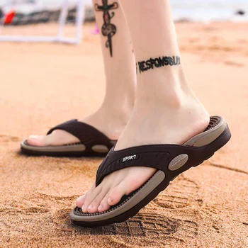 2020 Vyrų Šlepetės Bateliai Didelis Dydis Mados Masažas Vasaros Vandens Vyriškos Basutės Aukštos Kokybės Butas Paplūdimio Bateliai neslidžiais Mens Flip Flop
