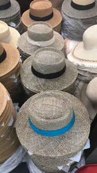 202006 - TAIY140 naujų Gamtinių sūrus žolės audimo paplūdimio kepurė vyrams, moterims laisvalaikio panama DŽIAZO skrybėlę