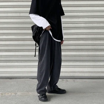 2021 m. Pavasarį Nauji vyriški Džinsai Tiesūs vientisos Baltos Atsitiktinis Džinsus Mans 2020 korėjos Hip-Hop Baggy Jeans Moteris Harajuku Džinsinio audinio Kelnės