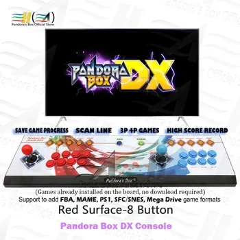 2021 Naujas 8 Mygtuką Custom Pandora Box DX konsolės 3000 1 3D žaidimas paramos fba mame ps1 SFC/SNES MD žaidimas išsaugoti žaidimą gali 3P 4P