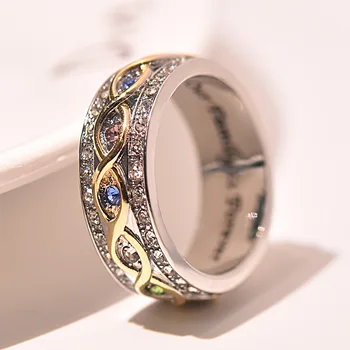 2021 naujas mados aukso spalvos Amžinai šeimos juostos žiedas moterims, jubiliejaus dovana, papuošalai urmu parduoti R5911