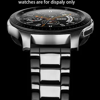 20mm 22mm Pearl keramikos watchband juoda balta apyrankė tinka Samsung Galaxy Žiūrėti Pavarų S3 S2 sporto S4 smart watch priedai