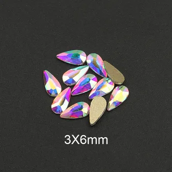 20pcs Kristalai Nagų Deimantų Akmens Masės AB Stiklo Cirkonio 3D Nagai Meno Reikmenys, Papuošalai Papuošalai