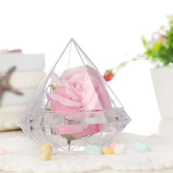 20pcs skaidraus Plastiko diamond saldainiai, šokoladas turėtojas konteinerių kūdikio gimtadienio Malonių Dovanų pakavimo Dėžutės saldaus vaikų žaislas