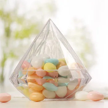 20pcs skaidraus Plastiko diamond saldainiai, šokoladas turėtojas konteinerių kūdikio gimtadienio Malonių Dovanų pakavimo Dėžutės saldaus vaikų žaislas