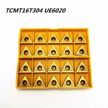 20PCS Tekinimo įrankis TCMT16T304 UE6020 išorės tekinimo įrankis aukštos kokybės karbido pjovimo staklės, įrankiai TCMT16T304 metalo tekinimo įrankis