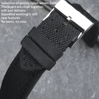 22mm Aukštos Kokybės Nailono Audinio Žiūrėti Juostos Pakeitimo Breitling Avenger Juodos Odos karvės odos Dirželis Plieno Pin Sagtis Įrankiai